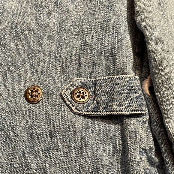 Christopher and Banks Jean Jacket Embroidered Snow Days Womens L 400:S1414 - Picture 11 of 16